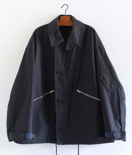  Fresh Service BACK SATIN FLIGHT JACKET [NAVY]