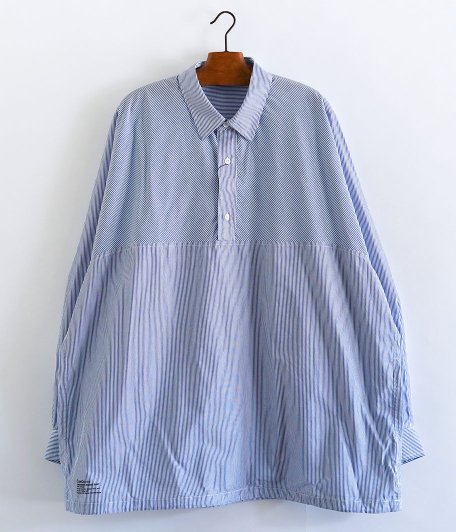  Fresh Service CORPORATE STRIPE ANORAK SHIRT [BLUE NARROW STRIPE]