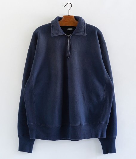 A.PRESSE Vintage Half Zip Sweatshirt [NAVY] - KAPTAIN SUNSHINE 