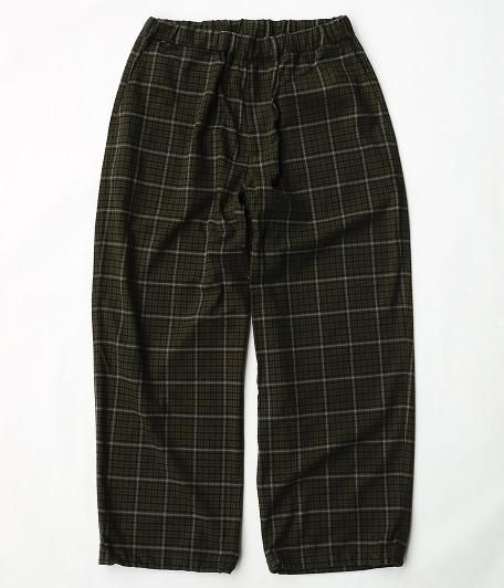 Fresh Service WOOLY STRETCH OVER TRACK PANTS [GREEN CHECK] - Fresh