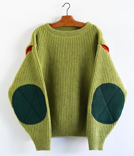 GEEK OUT STORE ELBOW PATCH SWEATER GREEN