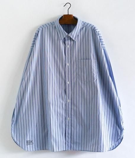 Fresh Service CORPORATE BLUE STRIPE REGULAR COLLAR SHIRT [BLUE IVY