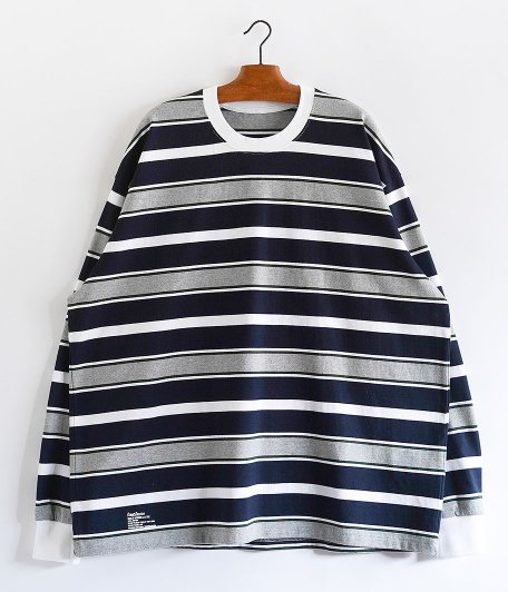  Fresh Service MULTI BORDER L/S TEE [NAVY]