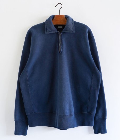  A.PRESSE Vintage Half Zip Sweatshirt [NAVY]