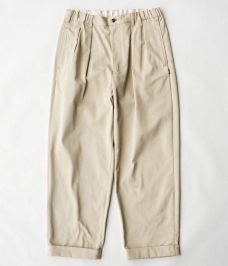 TapWater Cotton Chino Tuck Trousers [BEIGE] - KAPTAIN SUNSHINE