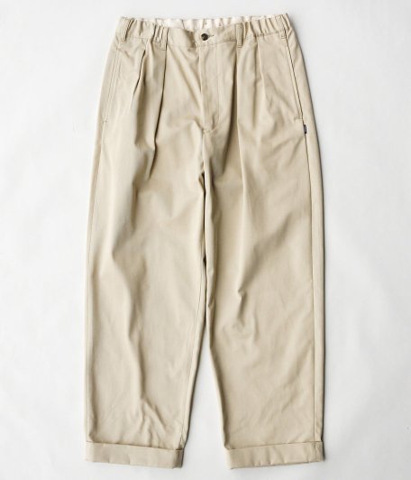  TapWater Cotton Chino Tuck Trousers [BEIGE]