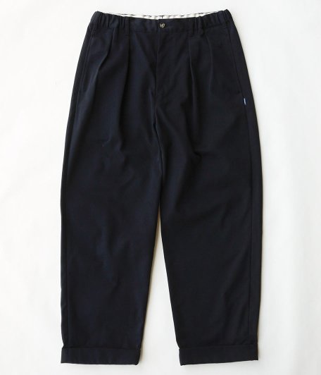  TapWater Cotton Chino Tuck Trousers [NAVY]