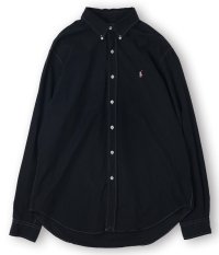  Ralph Lauren ロングスリーブボタンダウンシャツ [Overdye / BLACK]