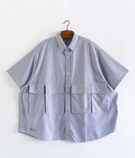  Fresh Service DRY OXFORD FLAP POCKET S/S SHIRT [BLUE STRIPE]