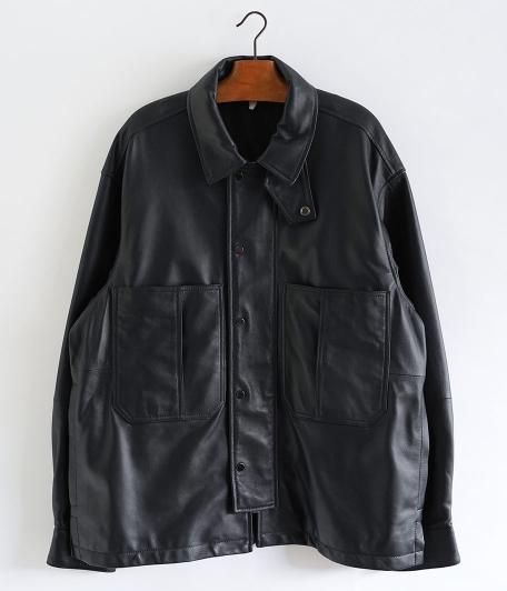  CCU THOMAS COVERALL SHIRTS JACKET [SHEEP SKIN / BLACK]