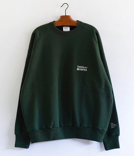 Fresh Service VIBTEX for FreshService SWEAT CREW NECK PULLOVER [GREEN] -  Fresh Service NECESSARY or UNNECESSARY NEAT OUTIL YOKE VINTAGE などの通販 RADICAL