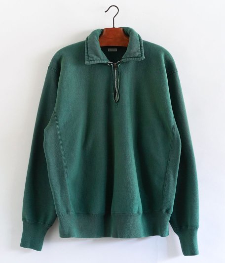 A.PRESSE Vintage Half Zip Sweat Shirt [GREEN] - Fresh Service 