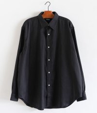  A.PRESSE Double Weave Twill Regular Collar Shirt [BLACK]