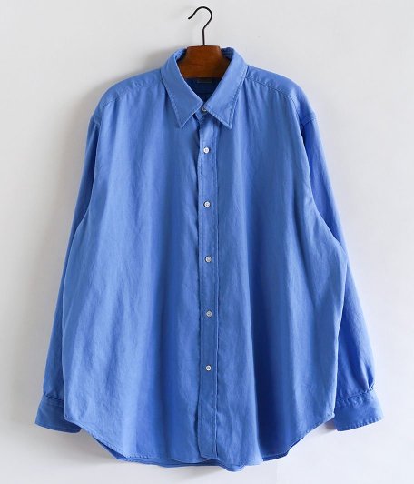  A.PRESSE Double Weave Twill Regular Collar Shirt [BLUE]