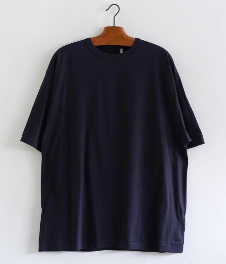  KAPTAIN SUNSHINE SUVIN COTTON SUEDE TENJIKU HALFSLEEVE TEE [NAVY]