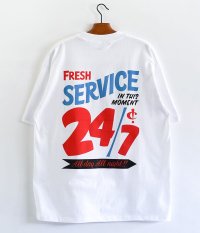  Fresh Service CORPORATE PRINTED S/S TEE All Day All Night [RED]