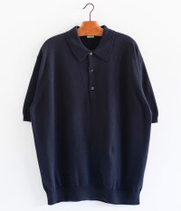  A.PRESSE Cotton Knit S/S Polo Shirts [NAVY]
