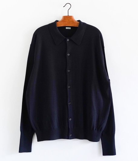  A.PRESSE Wool Knit Polo Collar Cardigan [NAVY]
