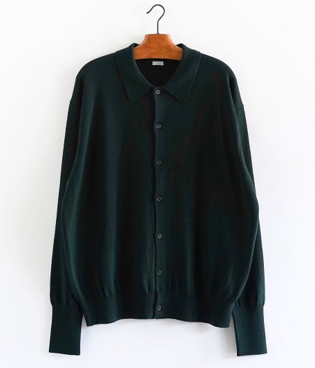  A.PRESSE Wool Knit Polo Collar Cardigan [GREEN]
