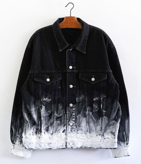  YOKE HAND PAINTED DENIM TRUCKER JACKET [BLACK]