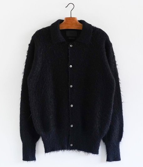  YOKE BRUSHED MOHAIR KNIT SHIRT [BLACK]