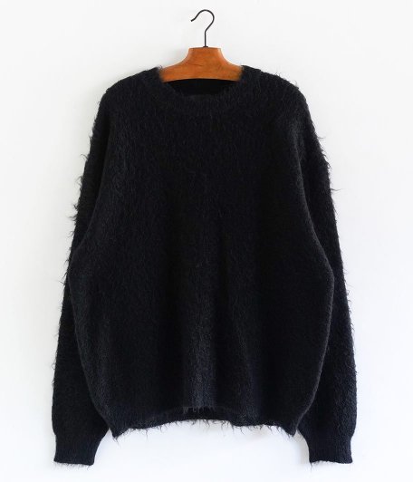  YOKE BRUSHED MOHAIR SWEATER [BLACK]