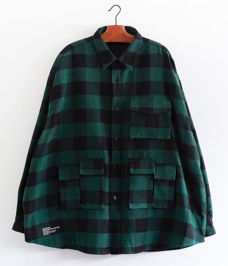  Fresh Service BUFFALO CHECK MULTI POCKET SHIRT [GREEN CHECK]