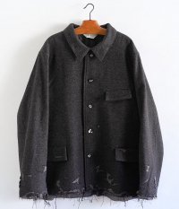  ANCELLM TWEED CLASH JACKET [GRAY]