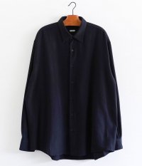  A.PRESSE Wool Regular Collar Shirt  [NAVY]
