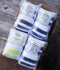  FreshService 2-PACK LINE CREW SOCKS [BLACK / NAVY / YELLOW / GRAY]