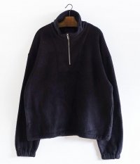  YOKE SILK FREECE HALF ZIP PULLOVER [BLACK]