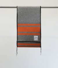  ANCELLM WOOL BLANKET SCARF EX [GRAYORANGE]