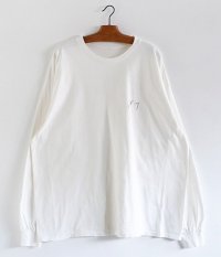  ANCELLM EMBROIDERY DYED LS T-SHIRT [WHITE]