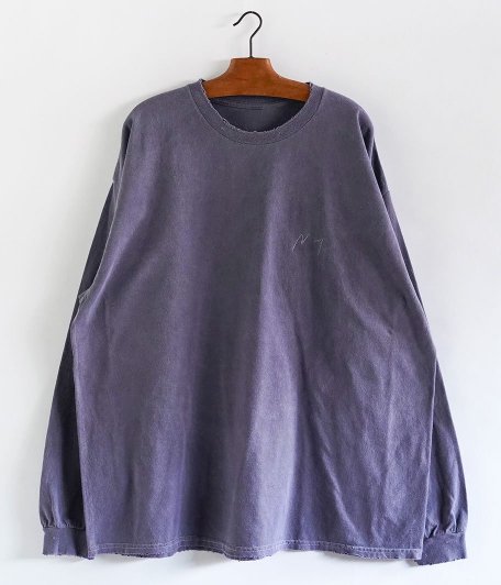  ANCELLM EMBROIDERY DYED LS T-SHIRT [PURPLE]