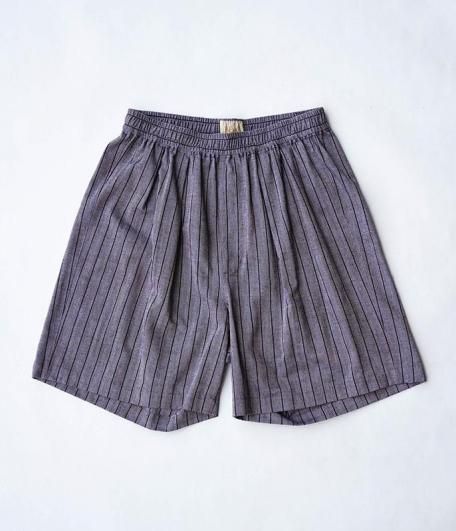 NEAT Cotton Herringbone Stripe Big Trunks Shorts [GRAY×BLACK