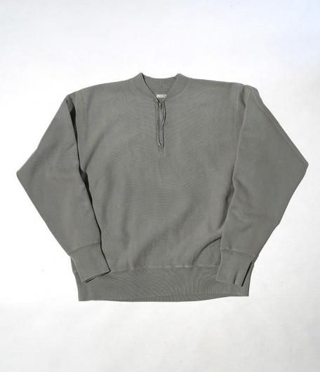 A.PRESSE Vintage Half Zip Rib Collar Sweatshirt [GRAY
