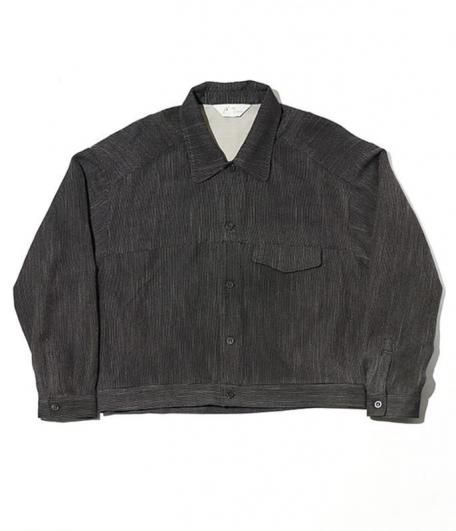 ANCELLM MELANGE WOOL WORK SHIRT BLOUSON [BLACK] - Fresh Service