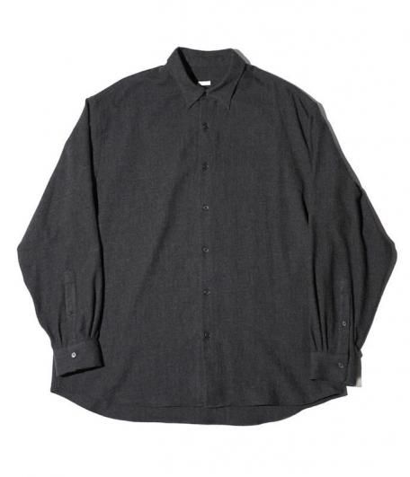 A.PRESSE Wool Regular Collar Shirt [CHARCOAL] - Fresh Service