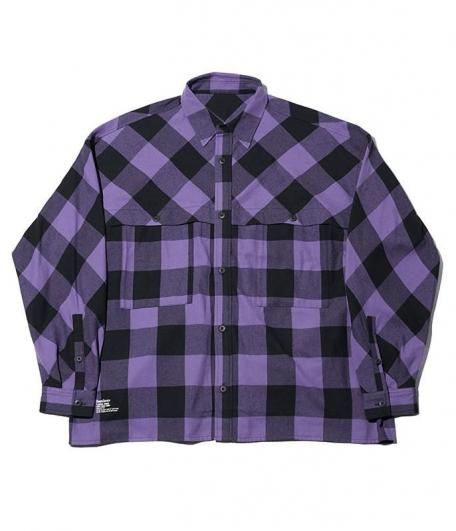 Fresh Service FLANNEL CHECK OVER YOKE SHIRT [PERPLE] - Fresh