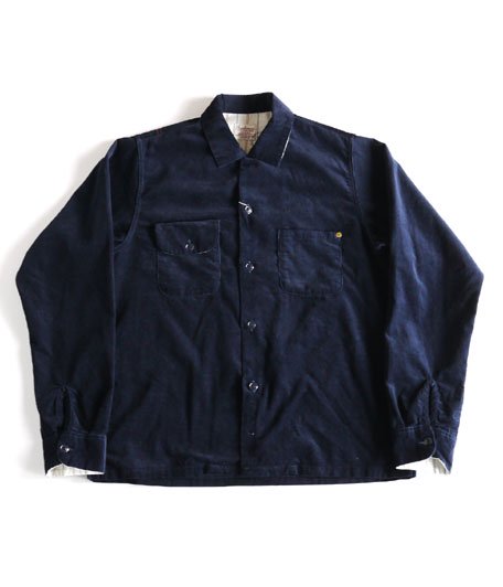  ANACHRONORM Clothing Micro Courduroy Open Collar Shirts Box FitNAVY