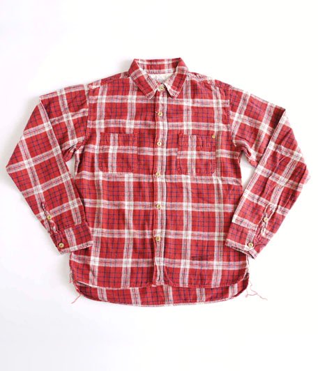  ANACHRONORM Clothing Original Plaid Flannel Shirt Regular Fit RED