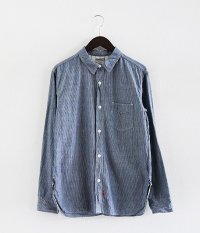  ANACHRONORM Reading Burkina Faso Chambray Work Shirt [INDIGO STRIPE]