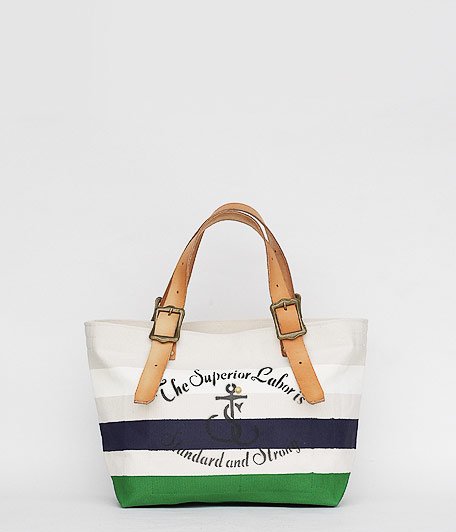  THE SUPERIOR LABOR 3color engineer tote bag S [whitenavyyellowish green]