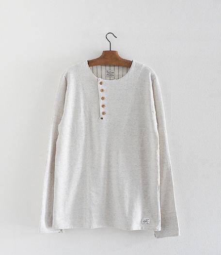  ANACHRONORM Clothing Tilted Henley Neck L/S T-Shirt [OATMEAL]