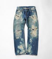  ANACHRONORM Reading Crashed Indigo Selvedge 6p Pants [Hard Damaged]