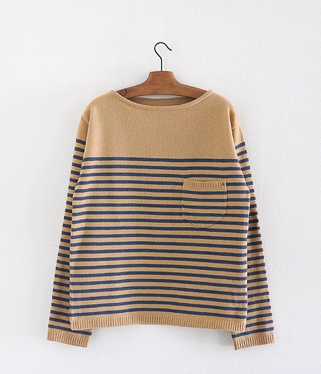  ANACHRONORM Clothing Border Boat Neck L/S Sweater [YELLOW]