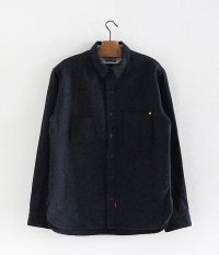  ANACHRONORM Reading Flat Fell Seam Wool Work Shirt One Wash [D.NAVY]