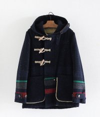  ANACHRONORM Clothing Border Melton Duffel Coat [NAVY]