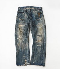  ANACHRONORM Reading Crashed Flat Fell Seam 6P Pants [Hard Damaged]