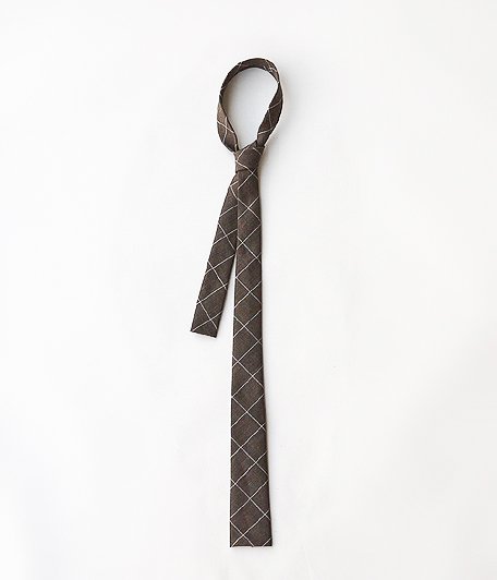  ANACHRONORM Clothing Square Tie [BROWN CHECK]